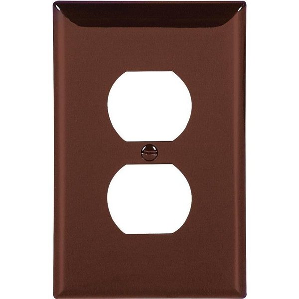 Eaton Wiring Devices Receptacle Wallplate, 412 in L, 234 in W, 1 Gang, Nylon, Brown, HighGloss 5132B-BOX